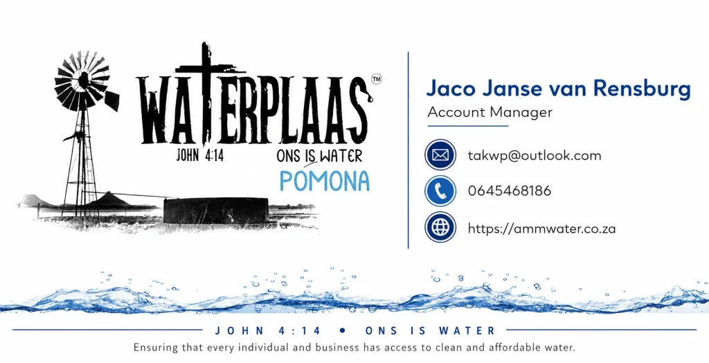 Professional email signature for Waterplaas Email Sig