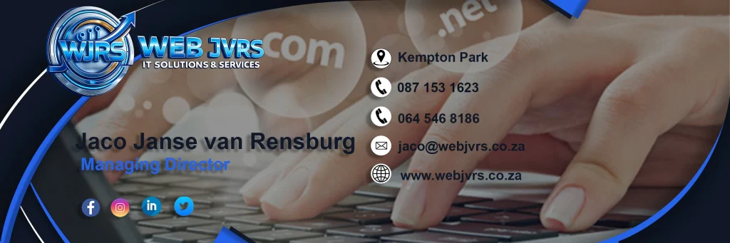 Professional email signature for Web JVRS E-mail Sig