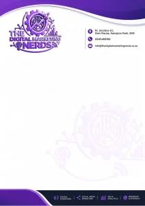 Facebook social media design for The Digital Marketing Nerds Letterhead